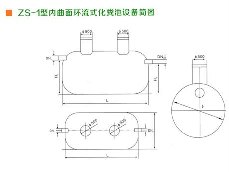 ZS-1型內(nèi)曲面環(huán)流式化瀵池設(shè)備簡(jiǎn)圖